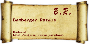 Bamberger Razmus névjegykártya